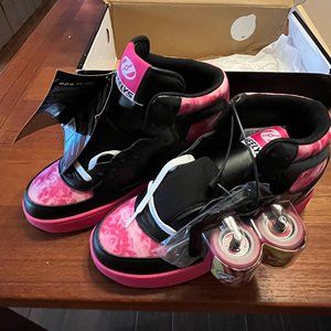 NWT Heelys Rezerve EX Hightop wheeled-shoes Black/Pink/White Size 9